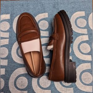 NIB Madewell Bradley Lug Sole Loafers in Stable brown leather 8.5
